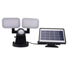 Dual-Head Solar Security Wall Light
