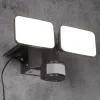 Watchman™ Dual-head 28W LED Security Light with GFCI Outlets - 5000K Bronze