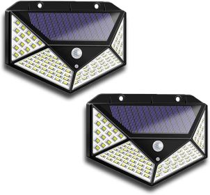 Aolyty Solar Lights Outdoor, Motion Sensor Wall Light 3 Lighting Modes IP65 Waterproof LED Solar Security Lights Four Side Inllumination 2-Pack