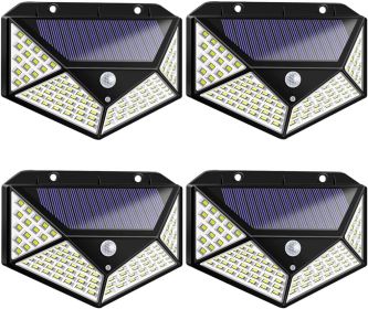 Aolyty Solar Lights Outdoor, Motion Sensor Wall Light 3 Lighting Modes IP65 Waterproof LED Solar Security Lights Four Side Inllumination 4-Pack