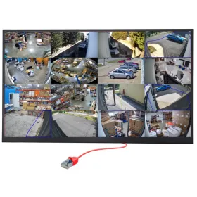 32" POE-Powered CCTV Spot Monitor with Integrated Uniview 16 Channel IP Camera Decoder, Built-in Speakers, Vesa, PVM