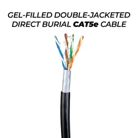 CAT5e Jelly Cable, Gel Filled Double Jacketed UV Rated for Extreme Weather Protection, Direct Burial Capable (IPCP-JELLYCATE)