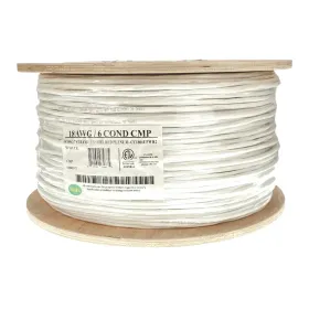 Access Control 18/6 Unshielded CMP Cable – 18 AWG, Stranded, Flame Retardant PVC, 1000 ft Reel (CC1806UPWH2)