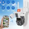 iMountek 1080P HD 4-Lens Security Camera 360° View WiFi Pan & Tilt Surveillance Camera Full Color Night Vision Auto Motion Tracking