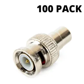 BNC Male to RCA Female (100 pack)