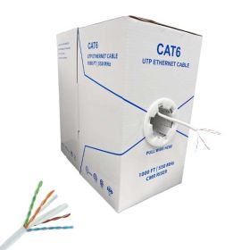 EZ Pull Box of Cat6 UTP Ethernet Cable White/Black (1000')