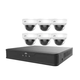 UNV 6 x 4MP Vandal Dome IP Camera + 8-Channel 4K NVR + 2TB HDD Complete Video Surveillance Kit (EK-S31P8D46T2)  |