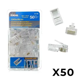 IDEAL RJ-45 Cat5e Ethernet 8P8C Modular Plug Connectors (50 pack)