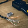 Crimping Tool Used to Crimp RJ45 Connectors onto CAT5/CAT6 Cable for IP Camera Installations - Works with regular and pass through connectors