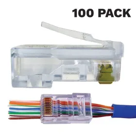RJ45 CAT5e Pass Through Crimp Connector - Bag of 100