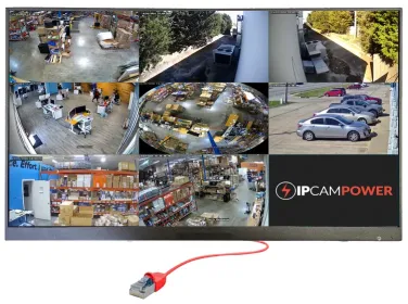 IPCamPower 21.5" 1080p PoE Powered Spot Monitor with Built-In 8 Ch. Video Decoder IP Camera Viewer