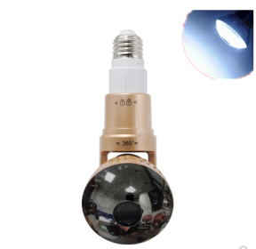 Wifi Light Bulb Security Camera (Color: Gold)