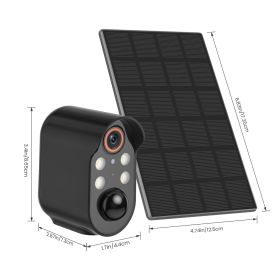 Security Battery Camera Solar Wireless WiFi Outdoor Monitoring 2 MP (Color: Black)
